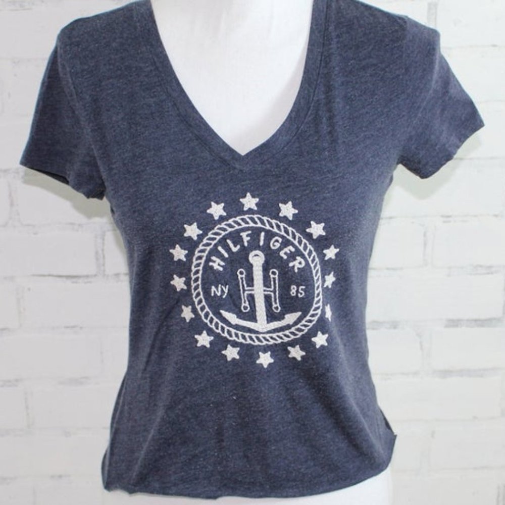 Tommy Hilfiger Vintage V-Neck Embroidered Tshirt